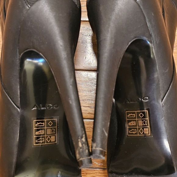 Aldo Thardossi Black Over the Knee Genuine Leather Boots worn once 8.5 - Picture 7 of 11